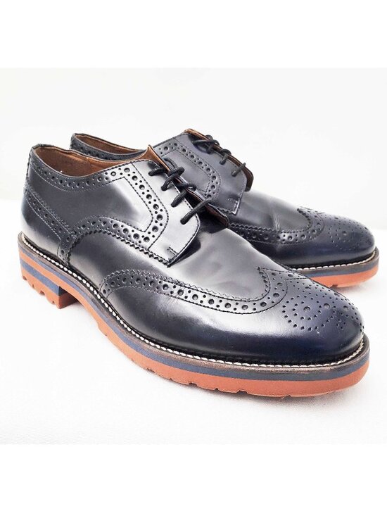 Moral Code Men\'s  Miller Wing-Tip Brogue Blucher Shoes Oxford Dark Navy 9M